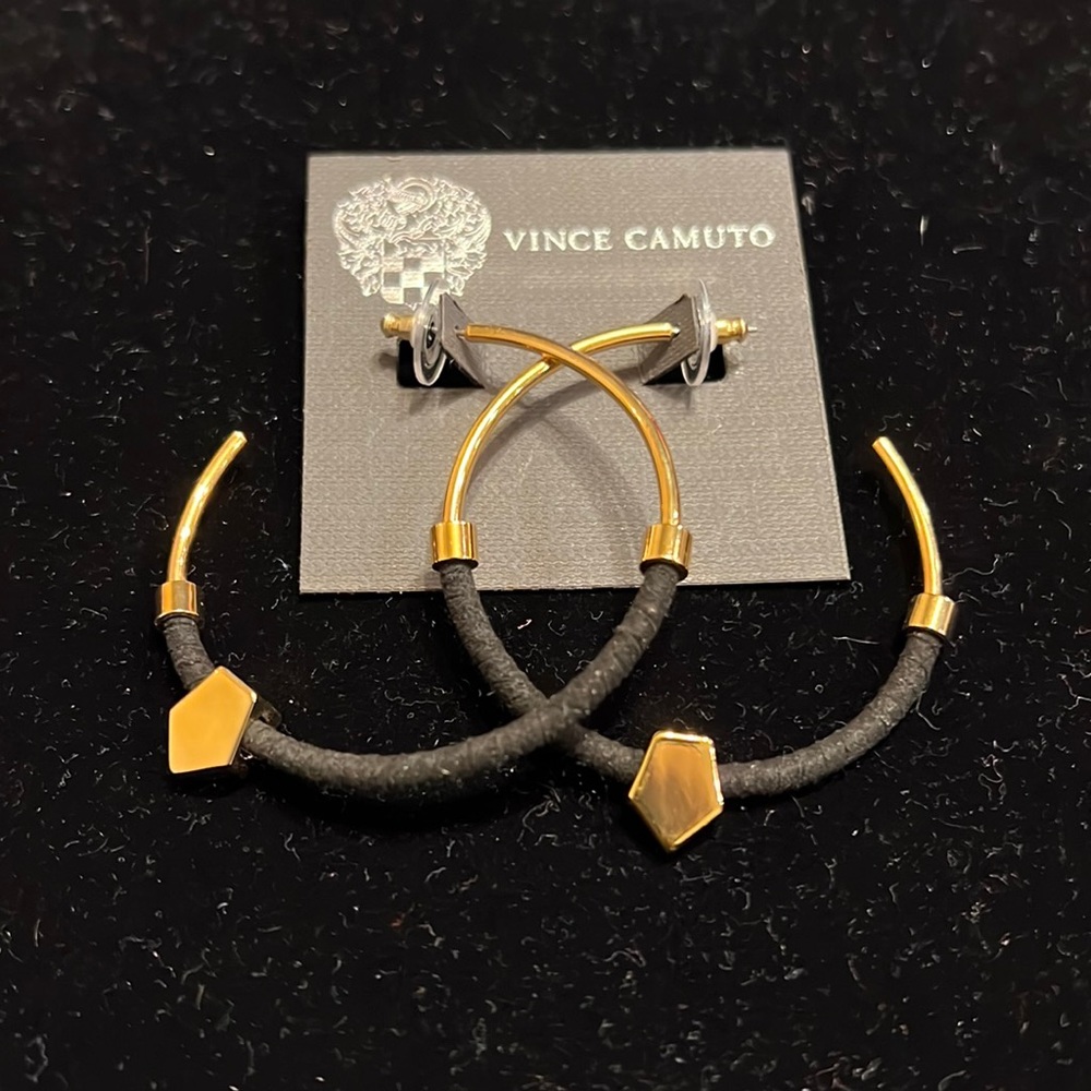 Vince Camuto Earrings! Black & Gold! New with tags!